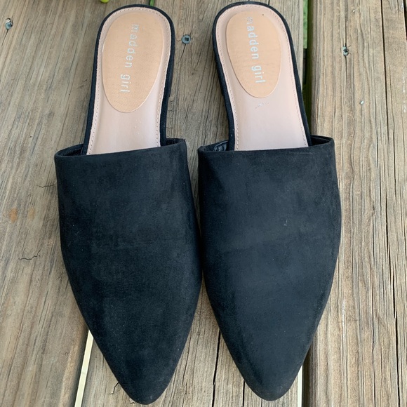 Madden Girl Shoes - Steve Madden faux suede mules